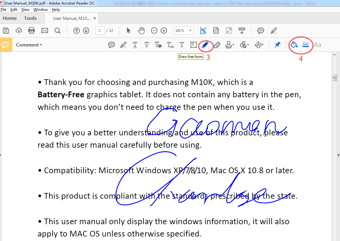 How to Use Pen Tablet to Handwrite words in PDF  GAOMON Q&A