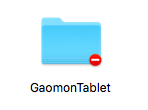 GAOMON driver folder showing No access in Mac