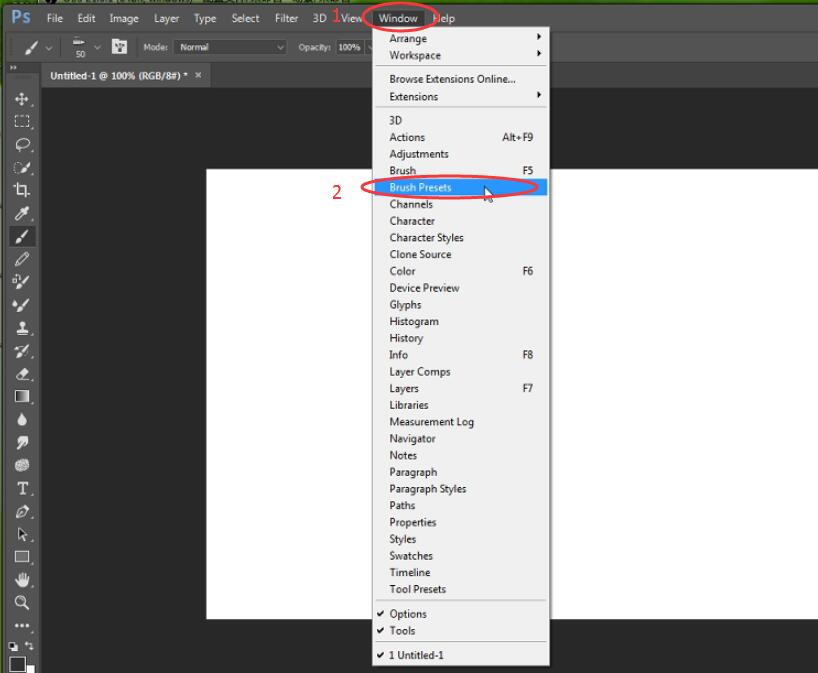 select window, and then brush preset--to resolve GAOMON delay issue in Photoshop