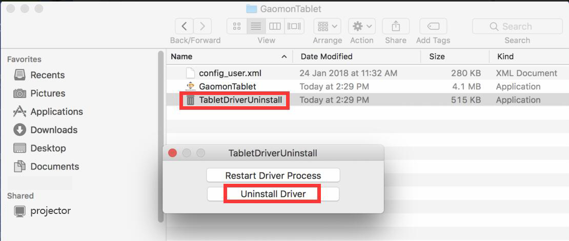 Uninstall TabletDriver