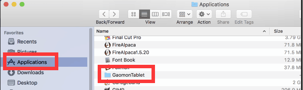 find GaomonTablet folder