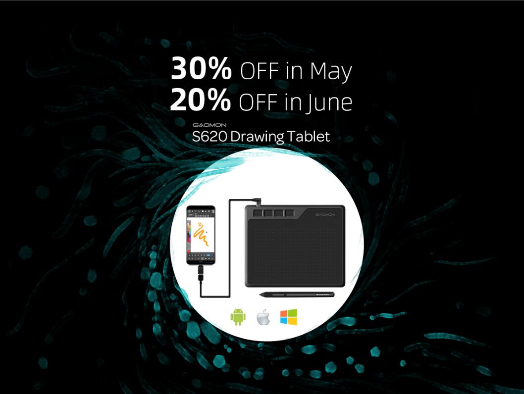 30% Off Sale on Android Compatible Pen Tablet S620 30% Off Sale on Android Compatible Pen Tablet S620