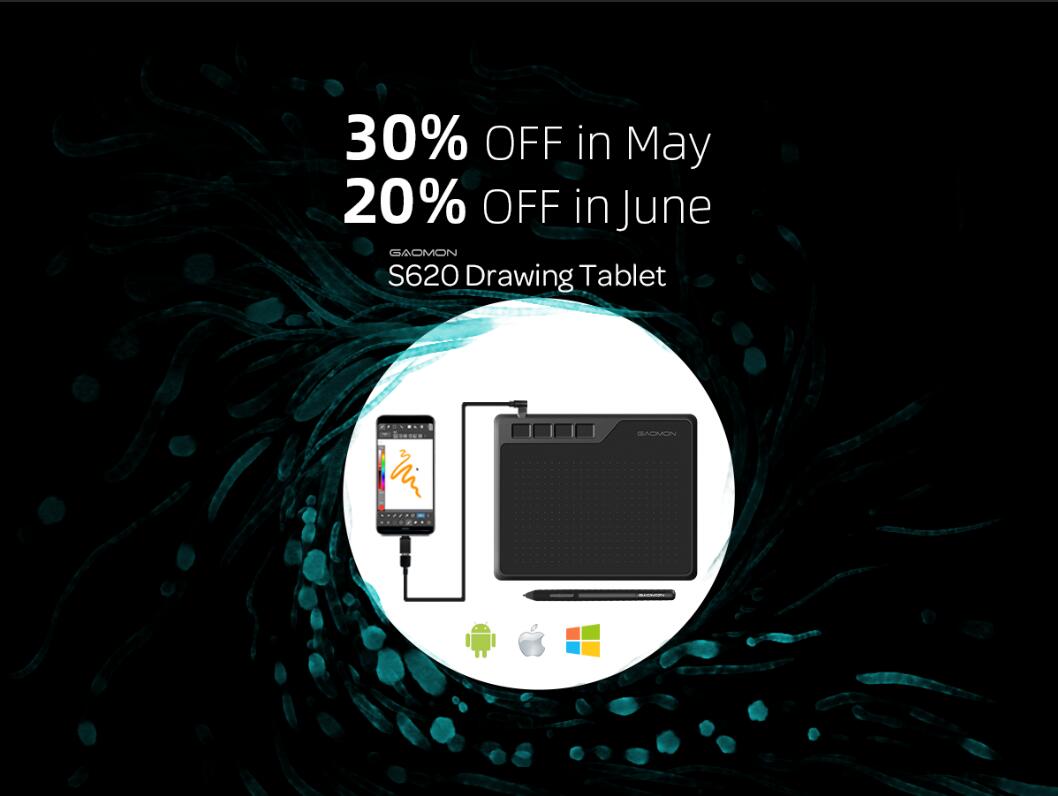 30% Off Sale on Android Compatible Pen Tablet S620