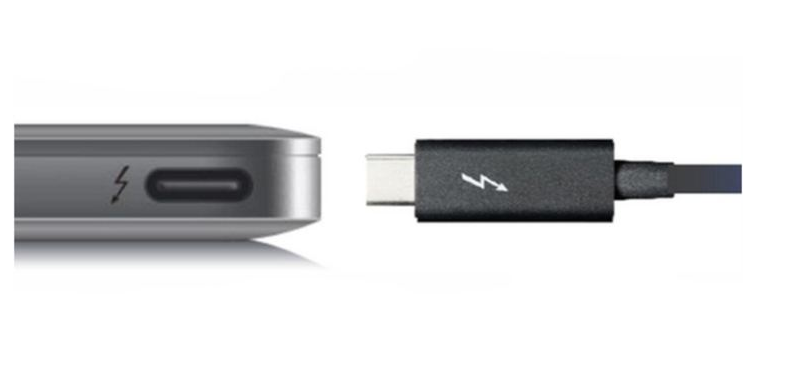 Thunderbolt 3 with a lightning mark