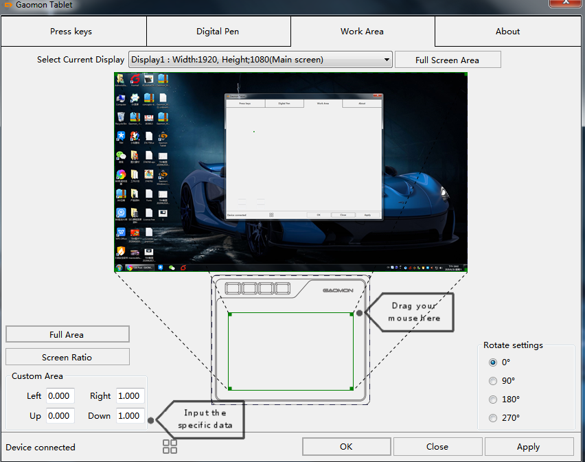 How to set your mapping area