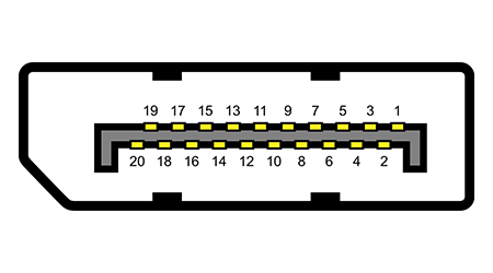20 Pins of a Display Port