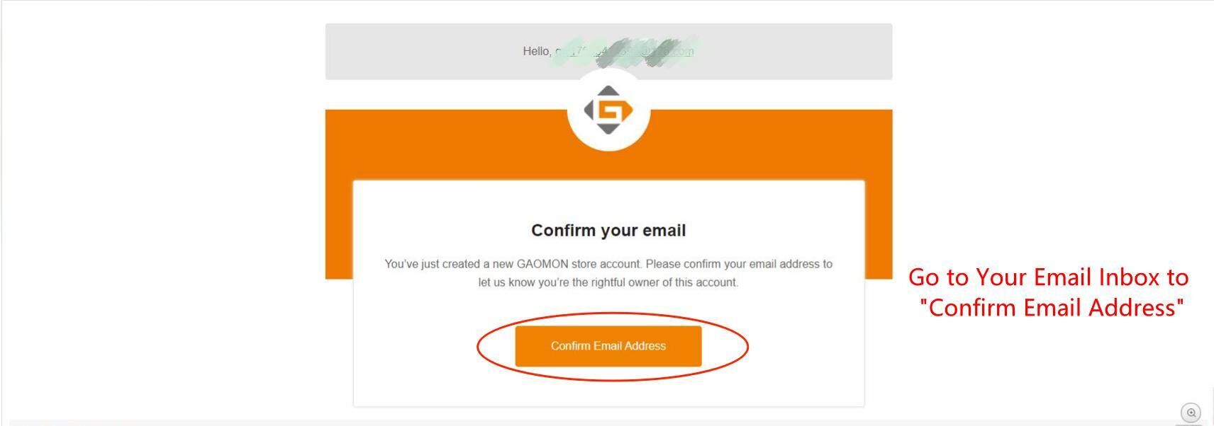 Confirm GAOMON store registration verification