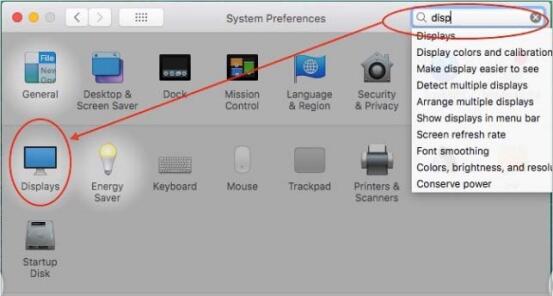 How to find Displays on Mac