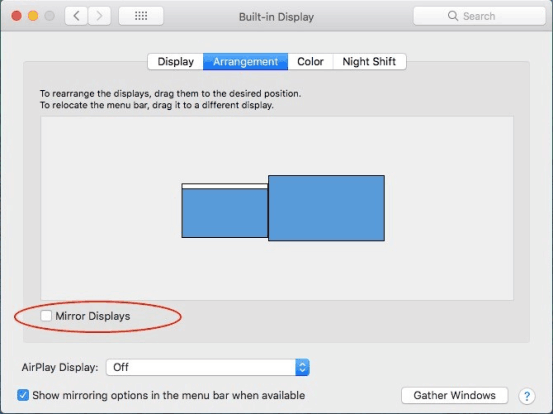 How to set Mirror Displays on Mac